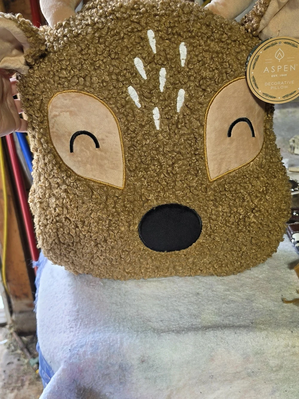 Brown Deer Face Decorative Pillow